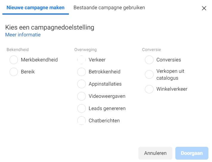 Nieuwe campagnedoelstelling