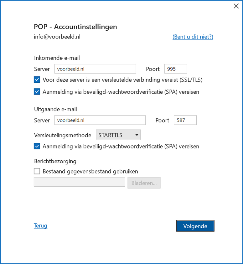 Office 365 e-mail instellen